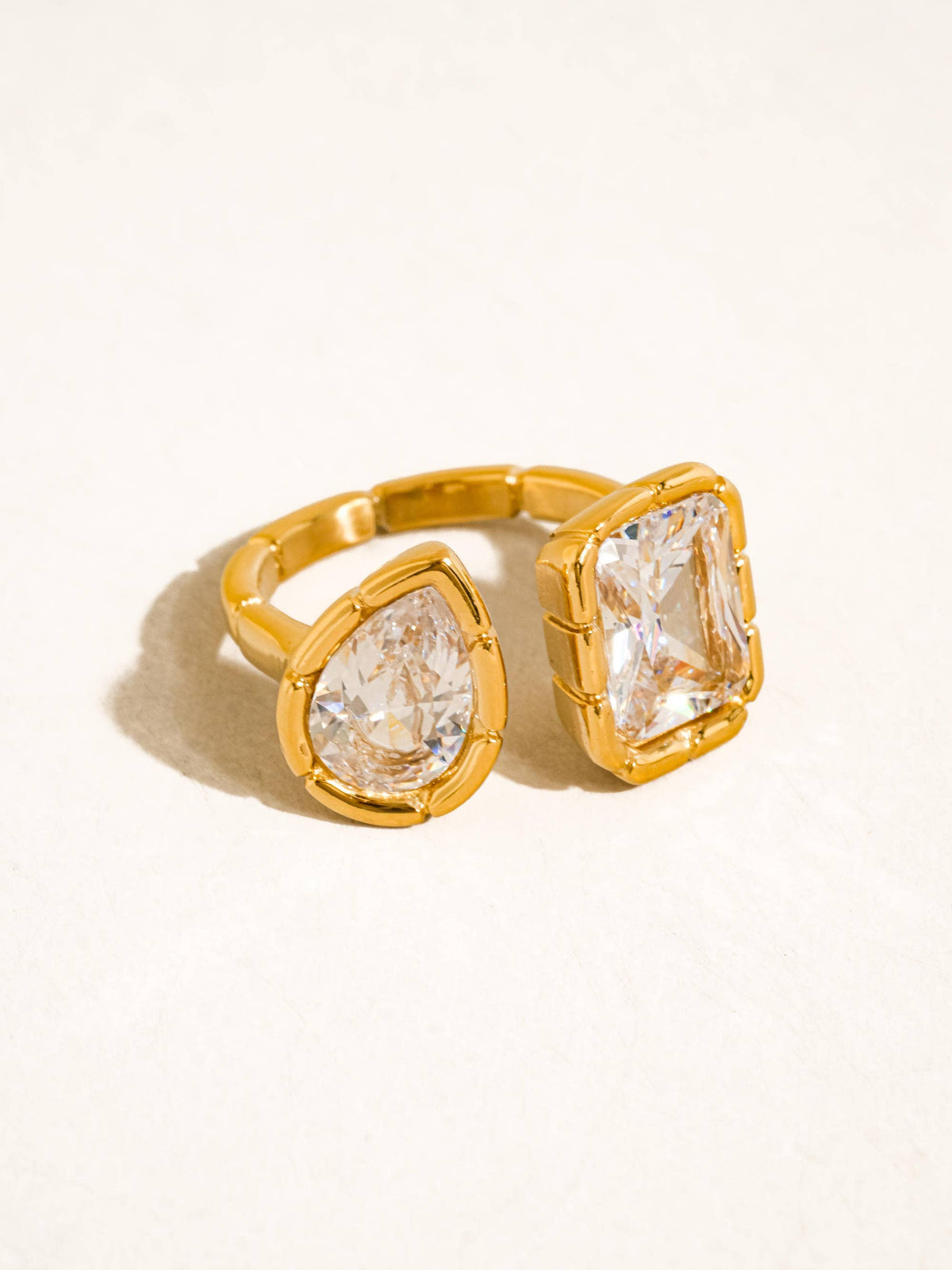 Afterglow Ring | 18K Gold Plated CZ Adjustable Ring