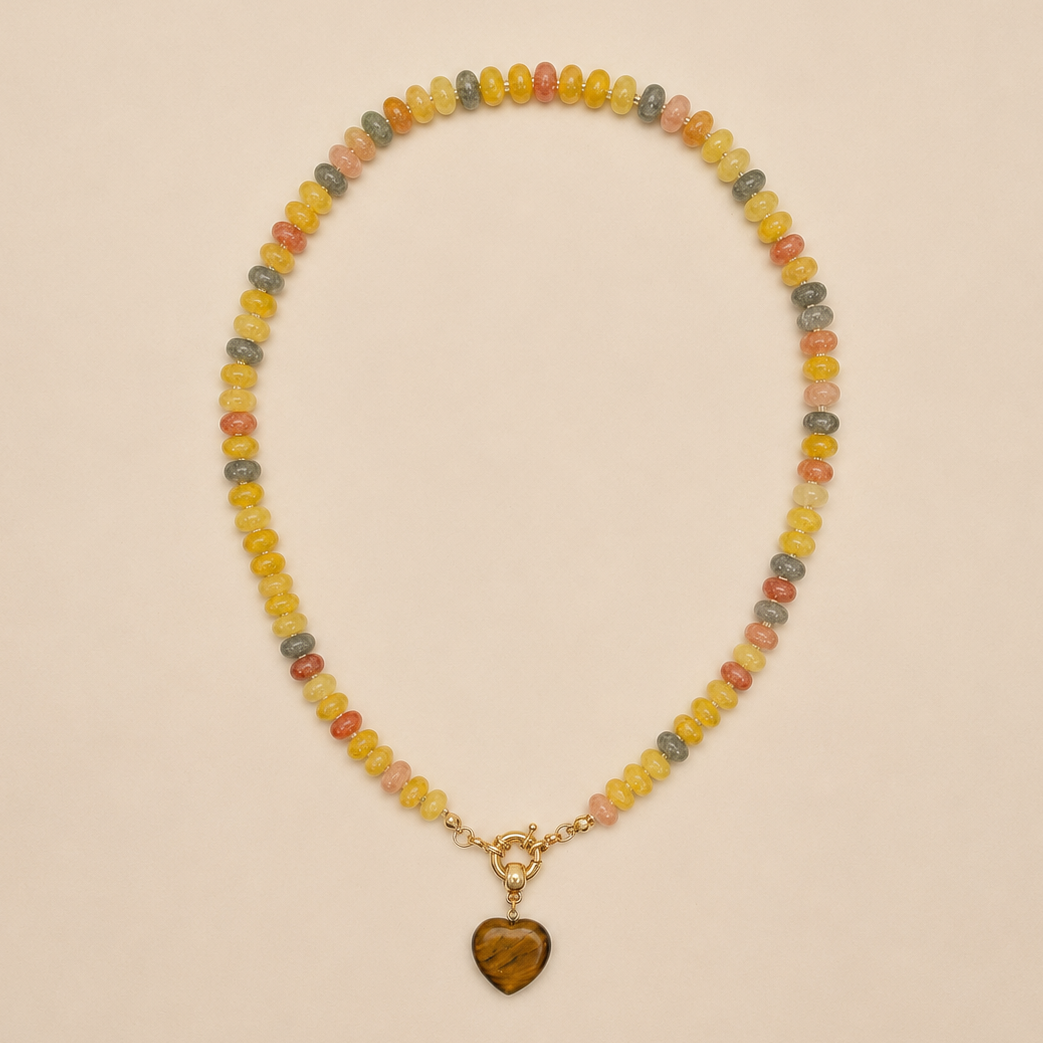 Pacific Treasure Natural Stone Heart Necklace