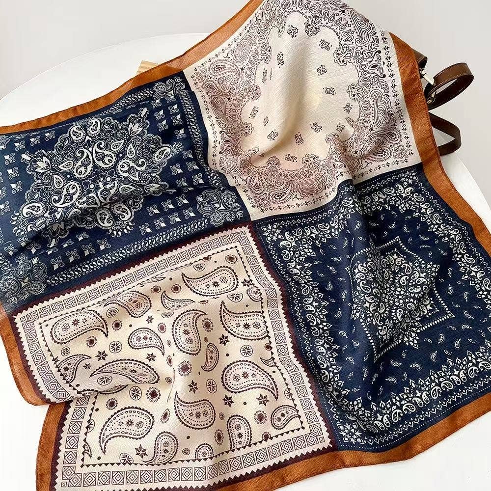 Beach Cabin Patchwork Bandana Scarf