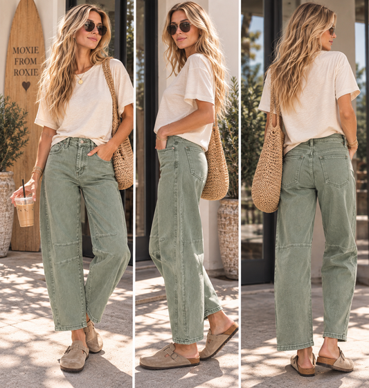 Westward Barrel Jeans | Olive
