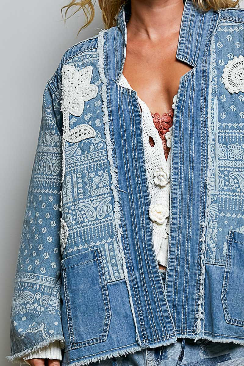 Route 66 Bandana Denim Jacket