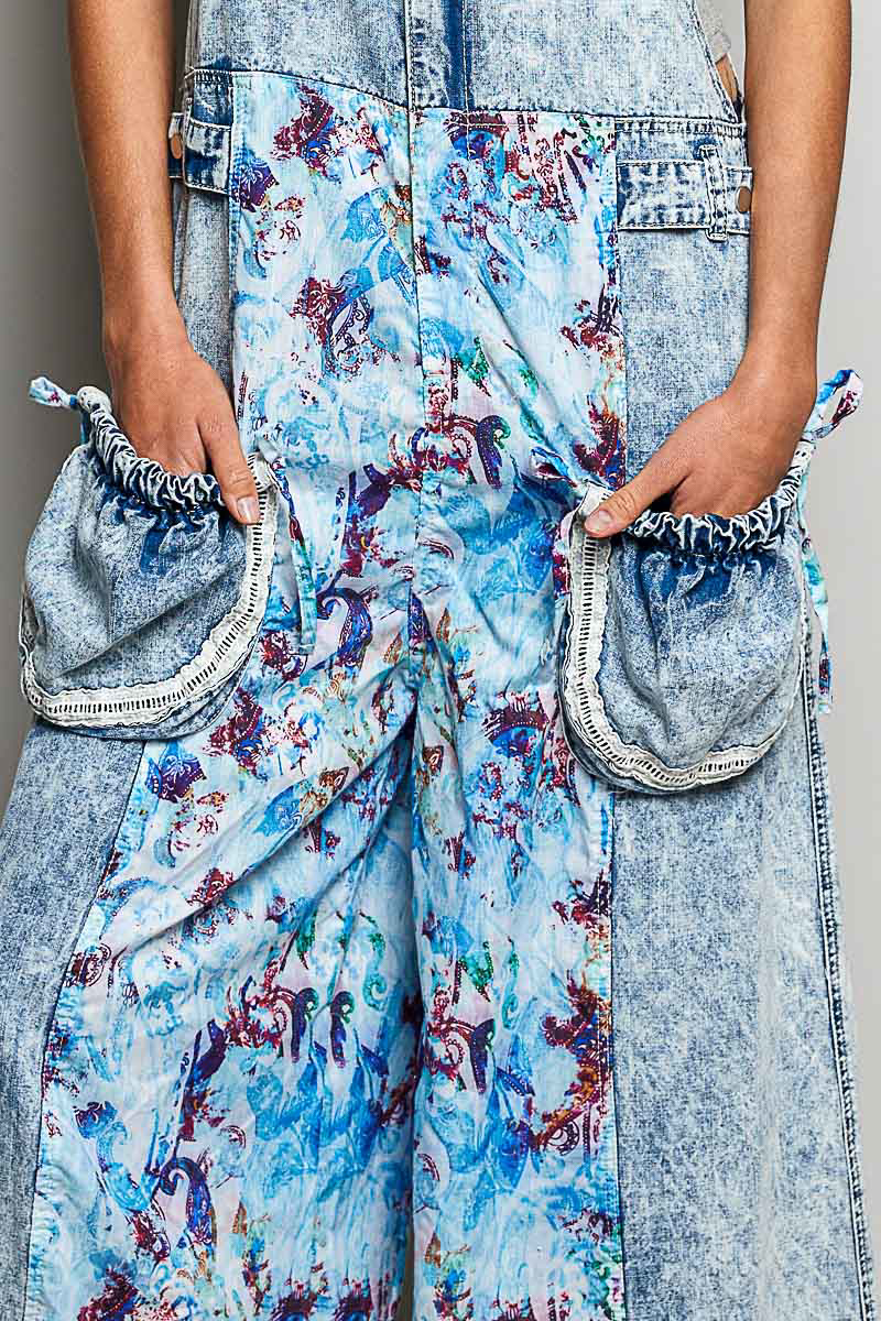 Ocean Muse Patchwork Overalls | Denim