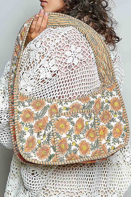 Runyon Quilted Shoulder Bag | Retro Floral Hobo Bag