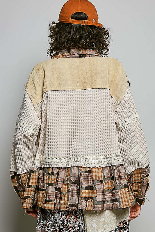 Sundance Jacket | Oversized Mixed Plaid Patchwork Jacket