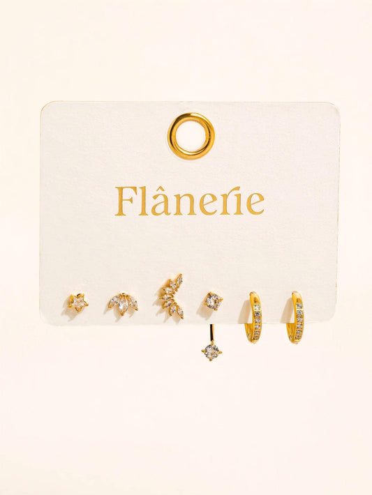 After Hours Ear Party | 18K Gold Plated CZ Earring Set
