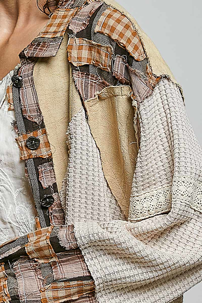 Sundance Jacket | Oversized Mixed Plaid Patchwork Jacket