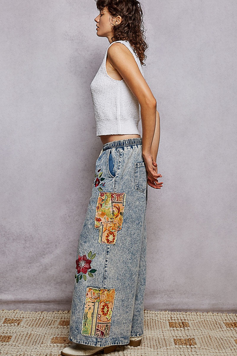 Alcove Brunch Floral Patchwork Jeans