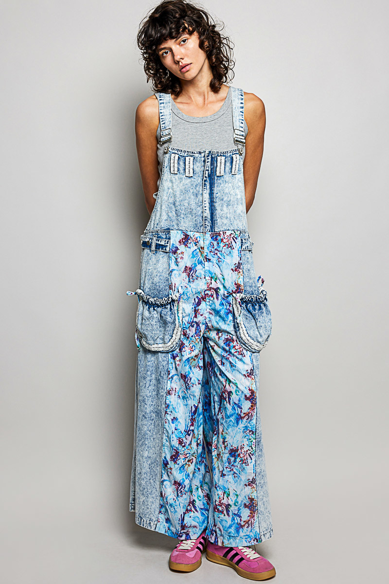 Ocean Muse Patchwork Overalls | Denim