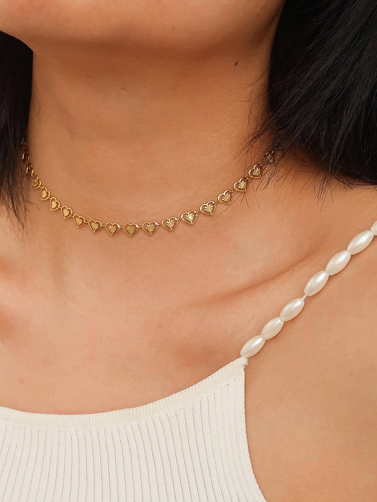 West Coast Love Choker | 18K Gold Plated Heart Necklace