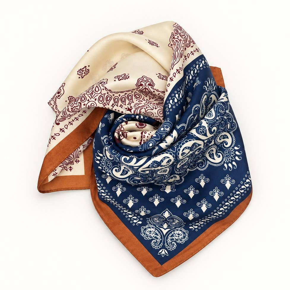 Beach Cabin Patchwork Bandana Scarf