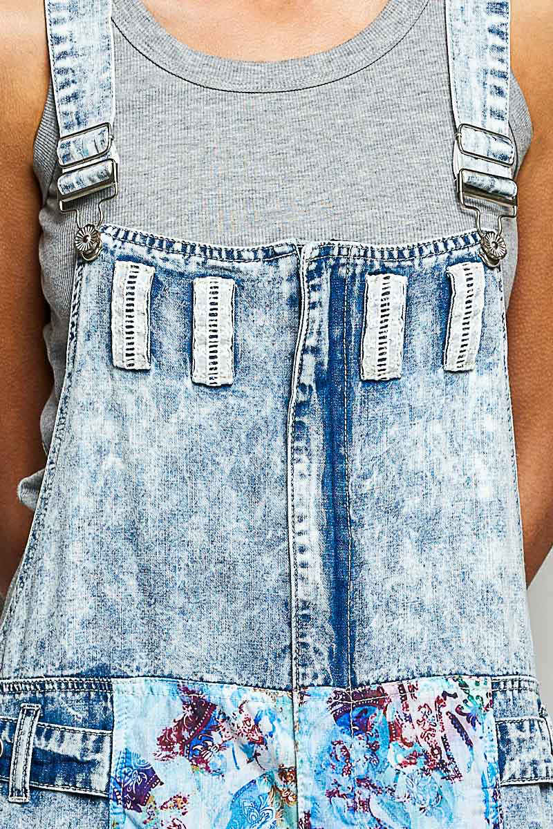 Ocean Muse Patchwork Overalls | Denim
