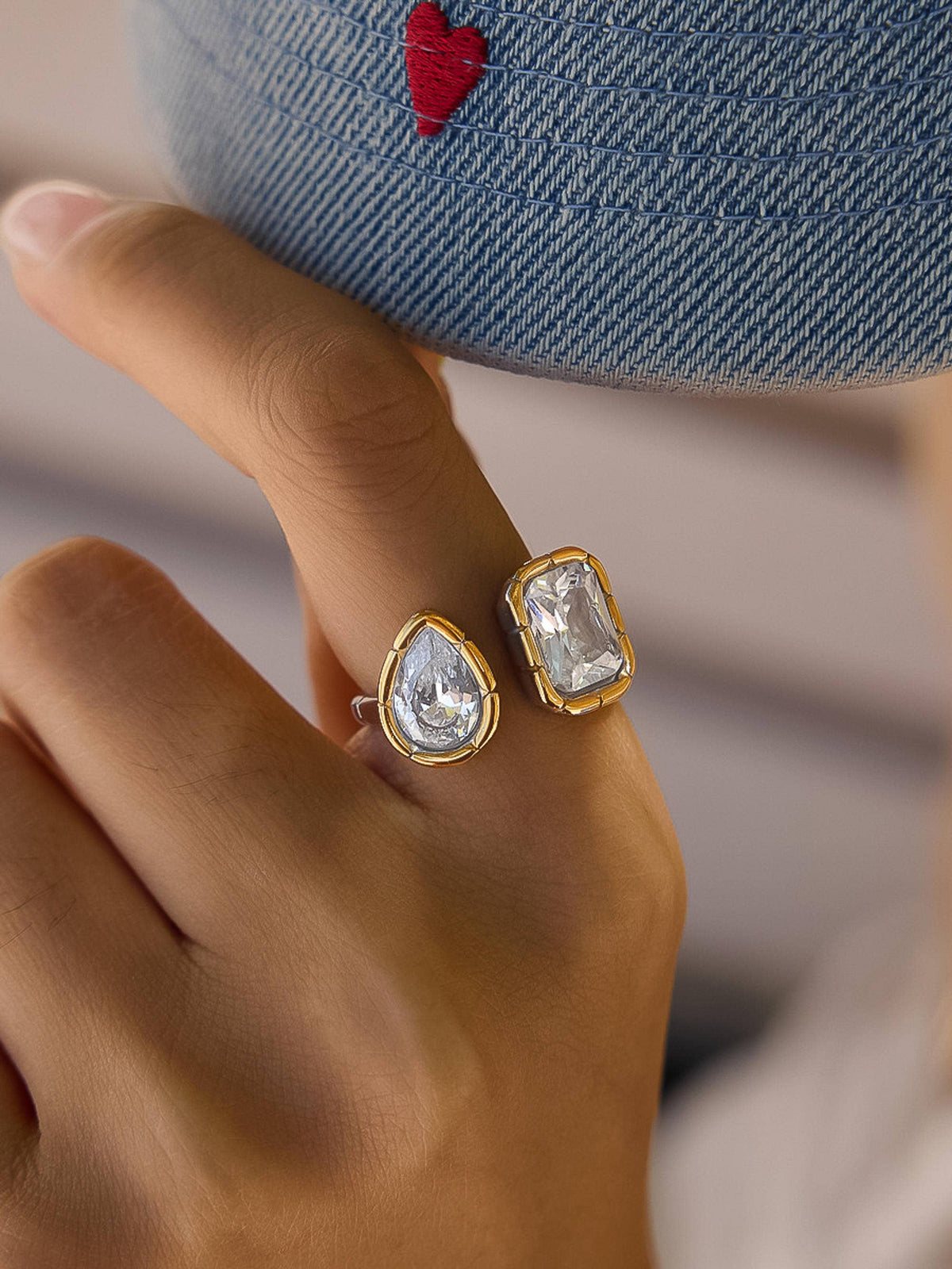Afterglow Ring | 18K Gold Plated CZ Adjustable Ring