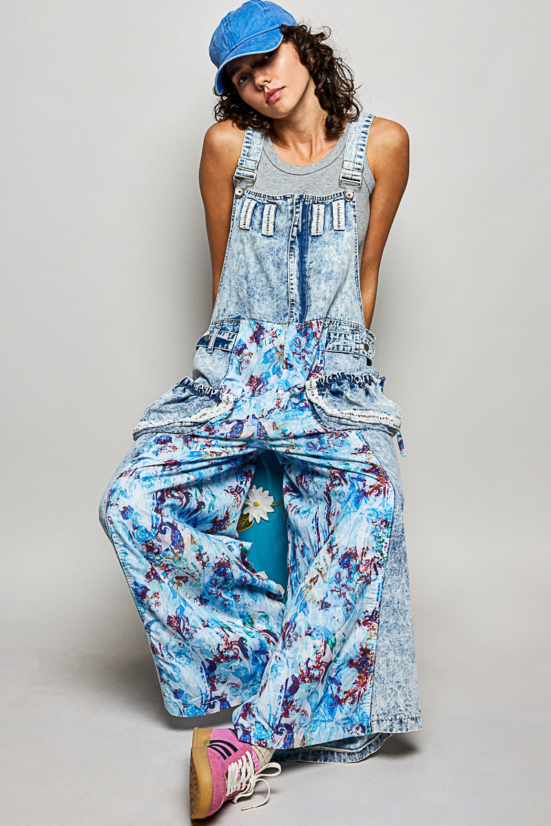 Ocean Muse Patchwork Overalls | Denim