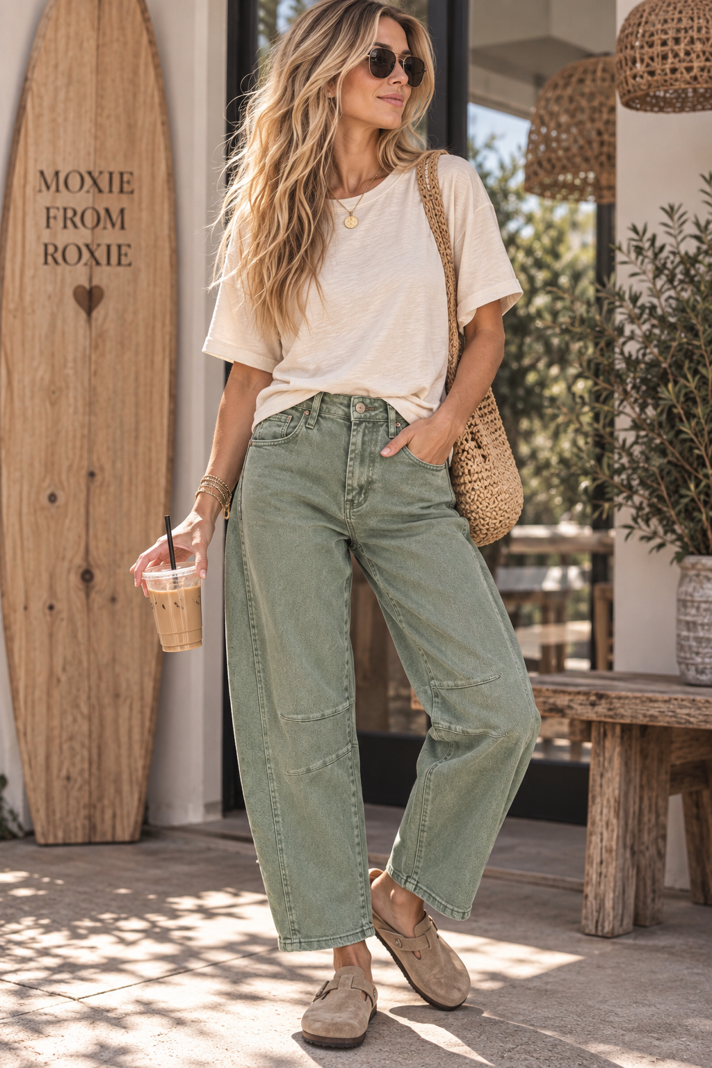 Westward Barrel Jeans | Olive