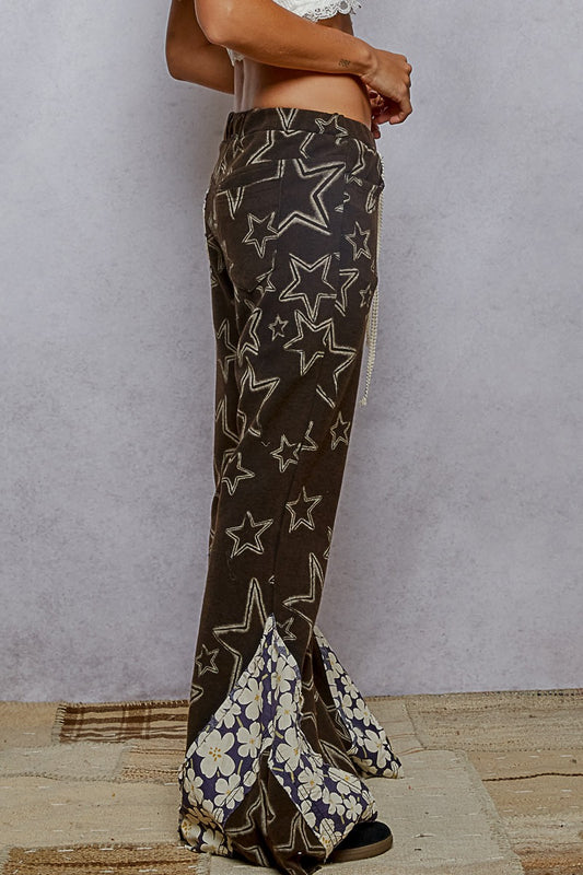 Starstruck Flares Knit Star Print Flare Pants