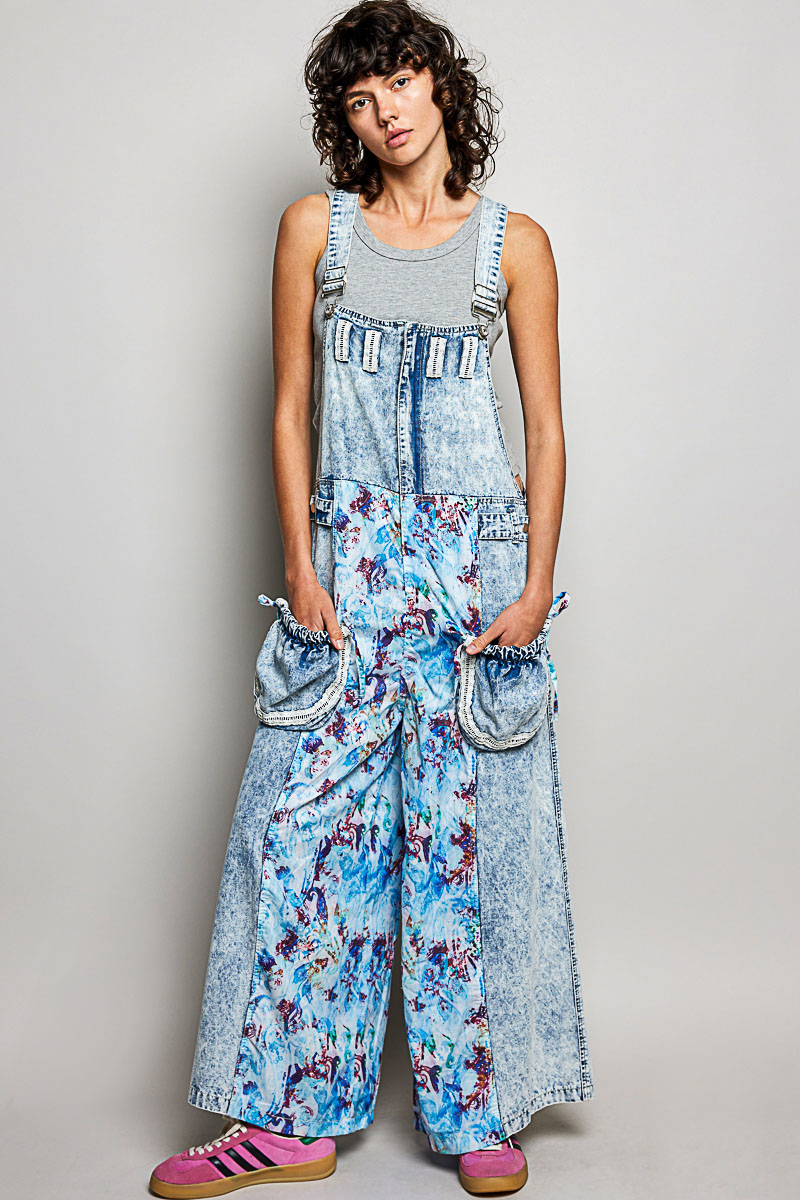 Ocean Muse Patchwork Overalls | Denim
