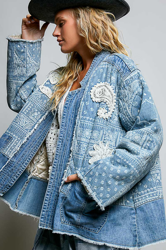 Route 66 Bandana Denim Jacket