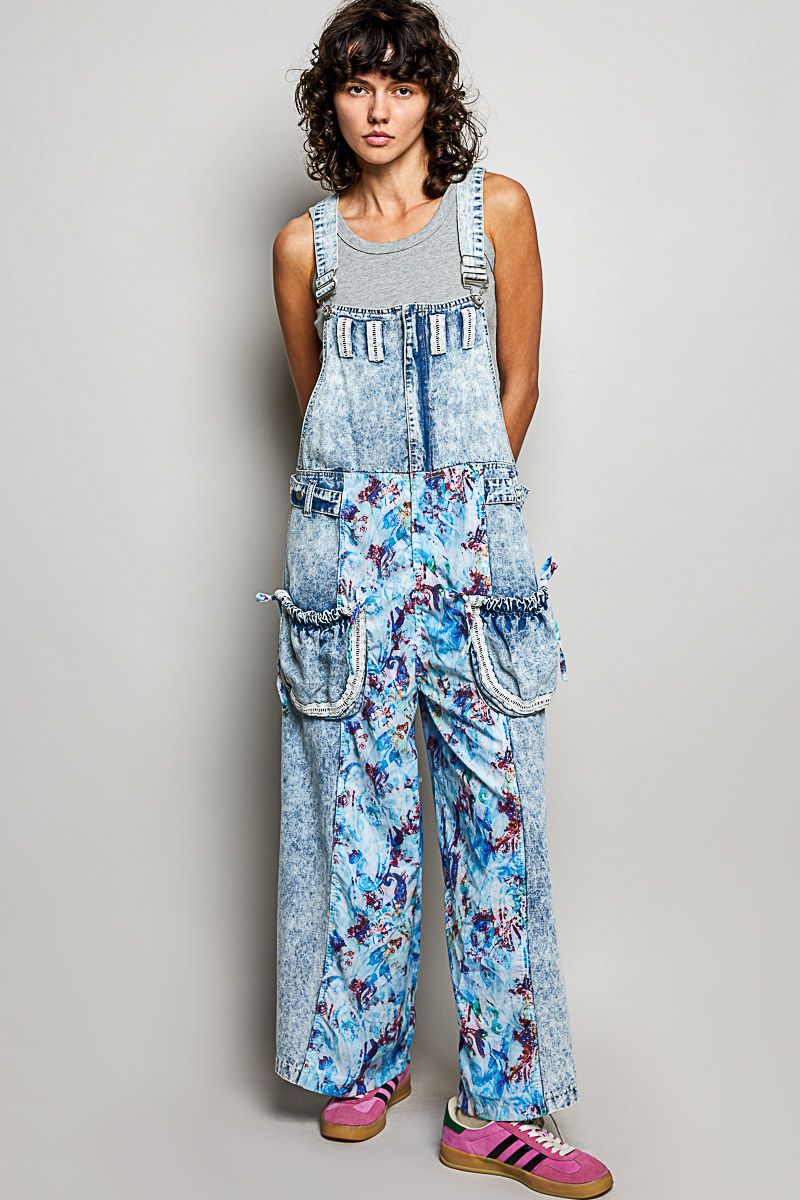Ocean Muse Patchwork Overalls | Denim