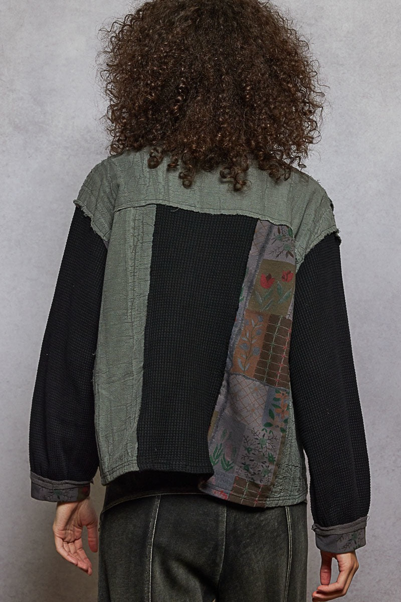 Fairfax Patchwork Thermal Top | Black/Charcoal