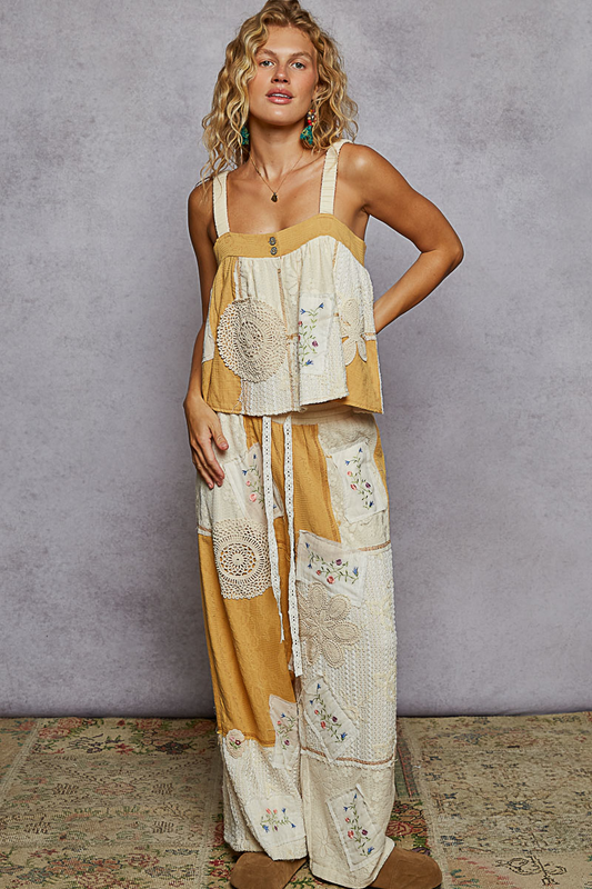 POL “ Dream Patch Set “ Boho Crochet Patchwork Matching Set | Golden Dream