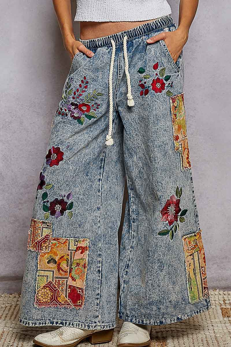 Alcove Brunch Floral Patchwork Jeans