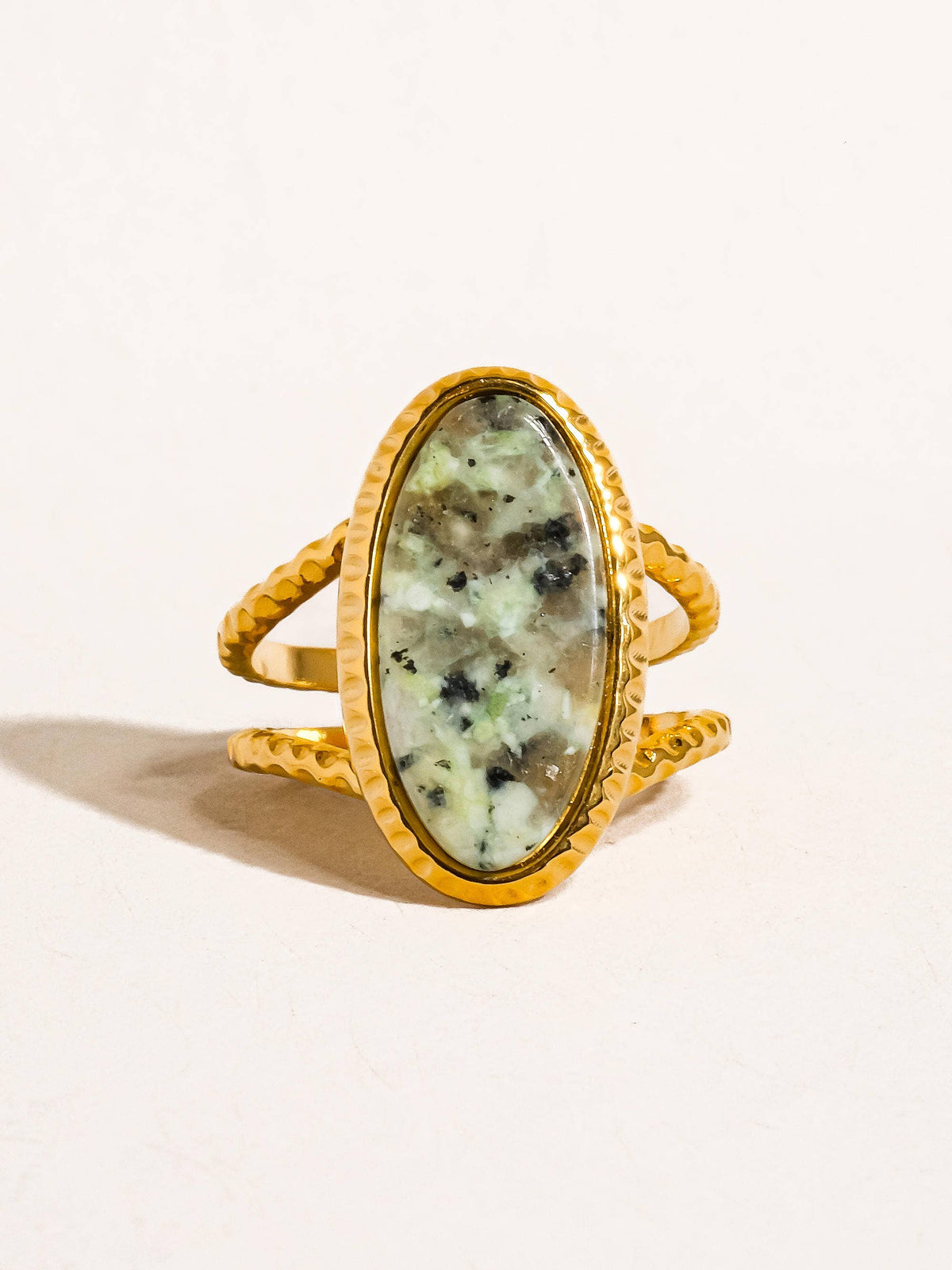 Topanga Stone Ring | 18K Gold Plated Natural Stone Adjustable Ring