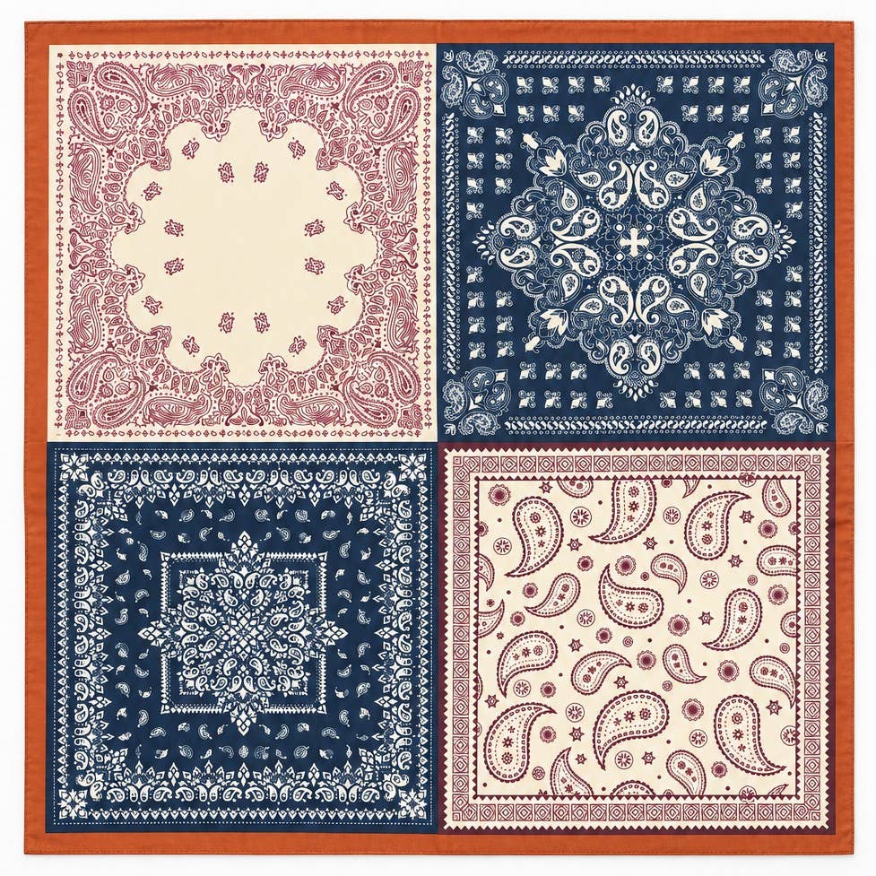 Beach Cabin Patchwork Bandana Scarf