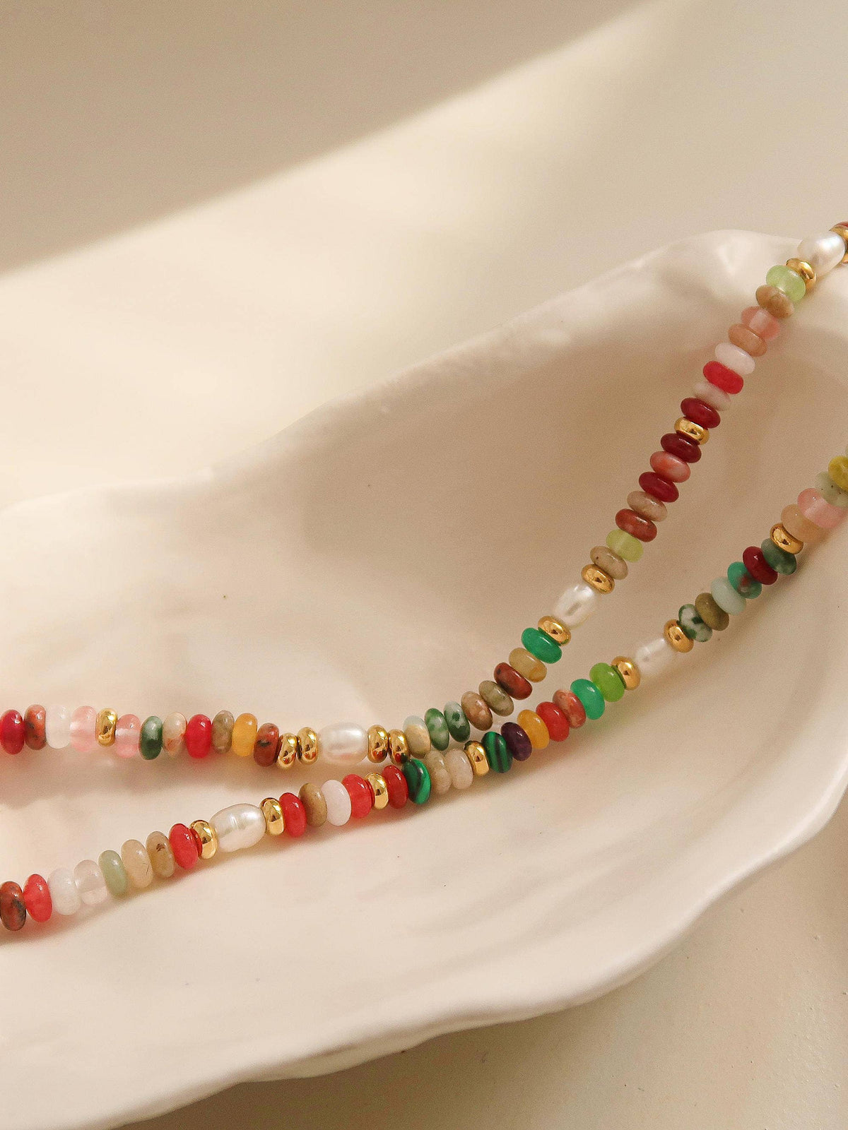 Good Vibes Necklace | Natural Stone & Pearl Beaded Necklace