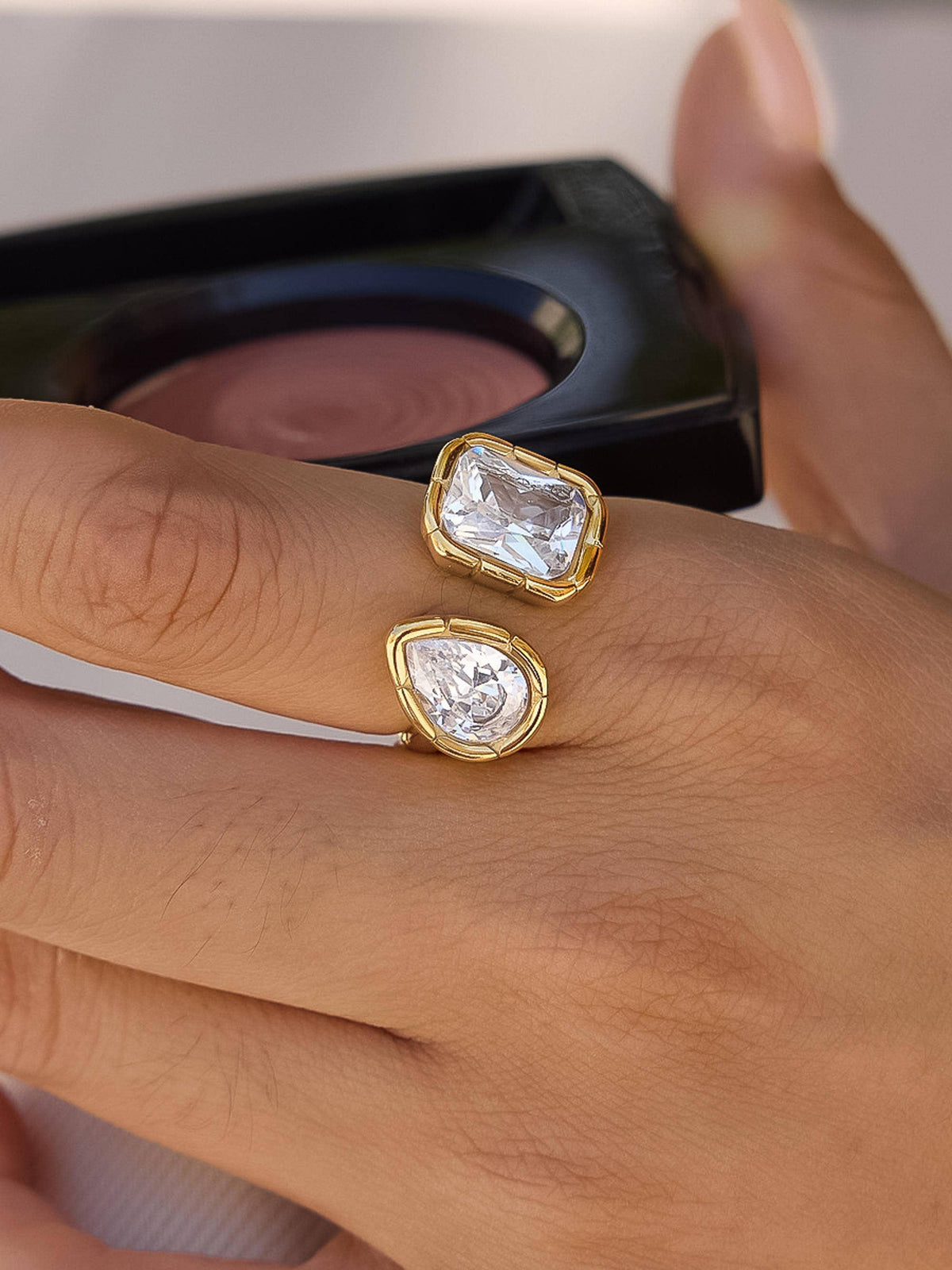 Afterglow Ring | 18K Gold Plated CZ Adjustable Ring