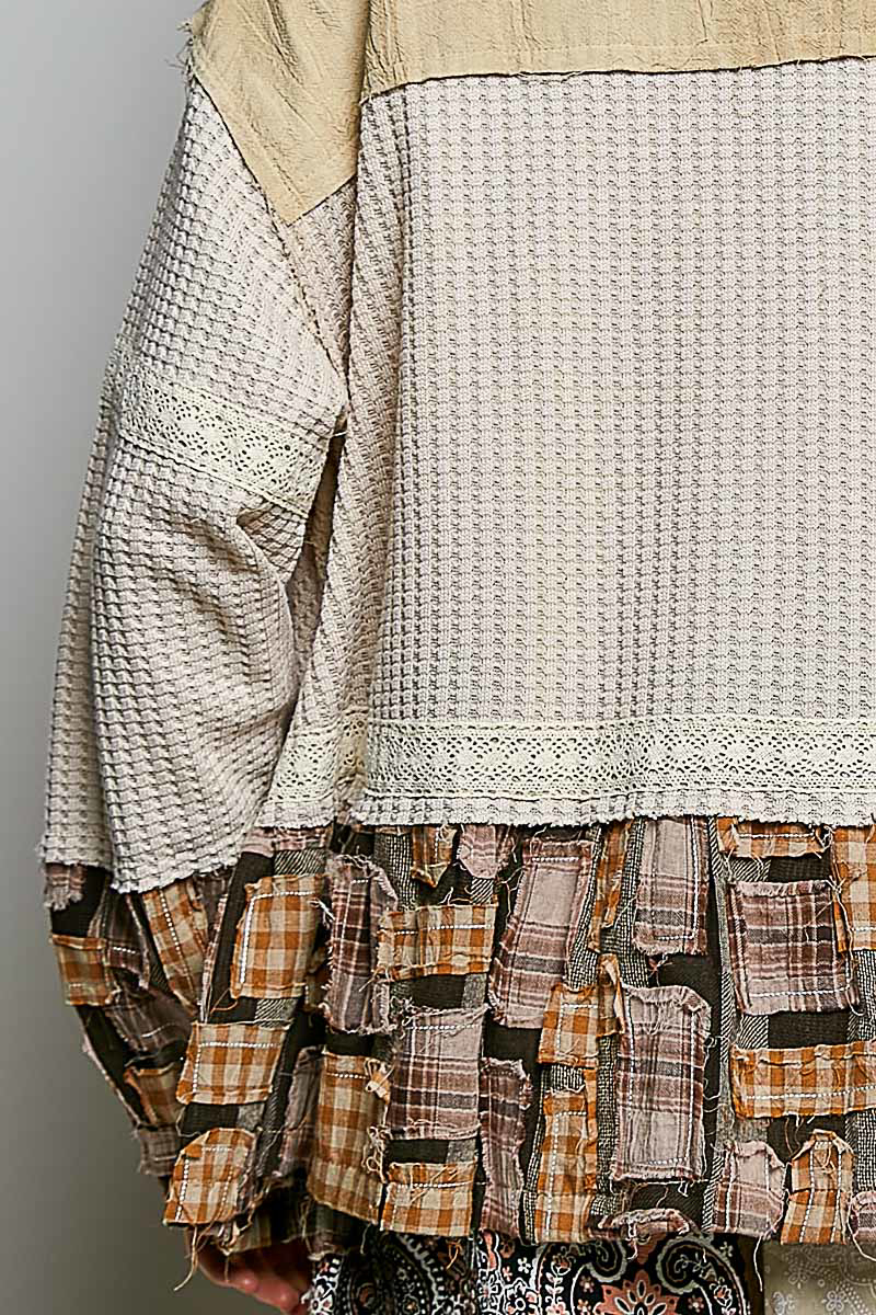Sundance Jacket | Oversized Mixed Plaid Patchwork Jacket