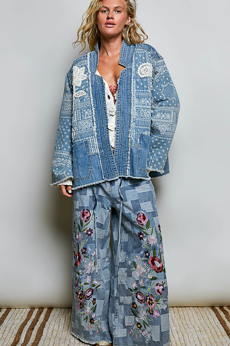 Route 66 Bandana Denim Jacket