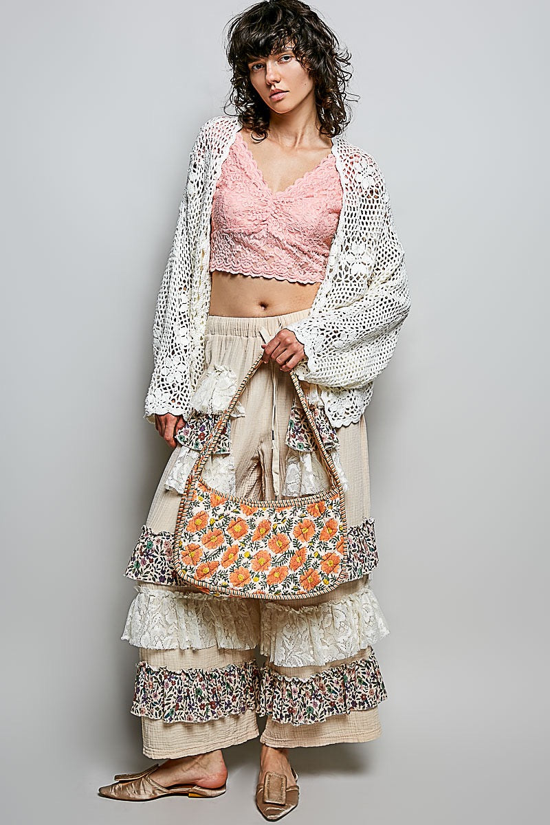 Runyon Quilted Shoulder Bag | Retro Floral Hobo Bag