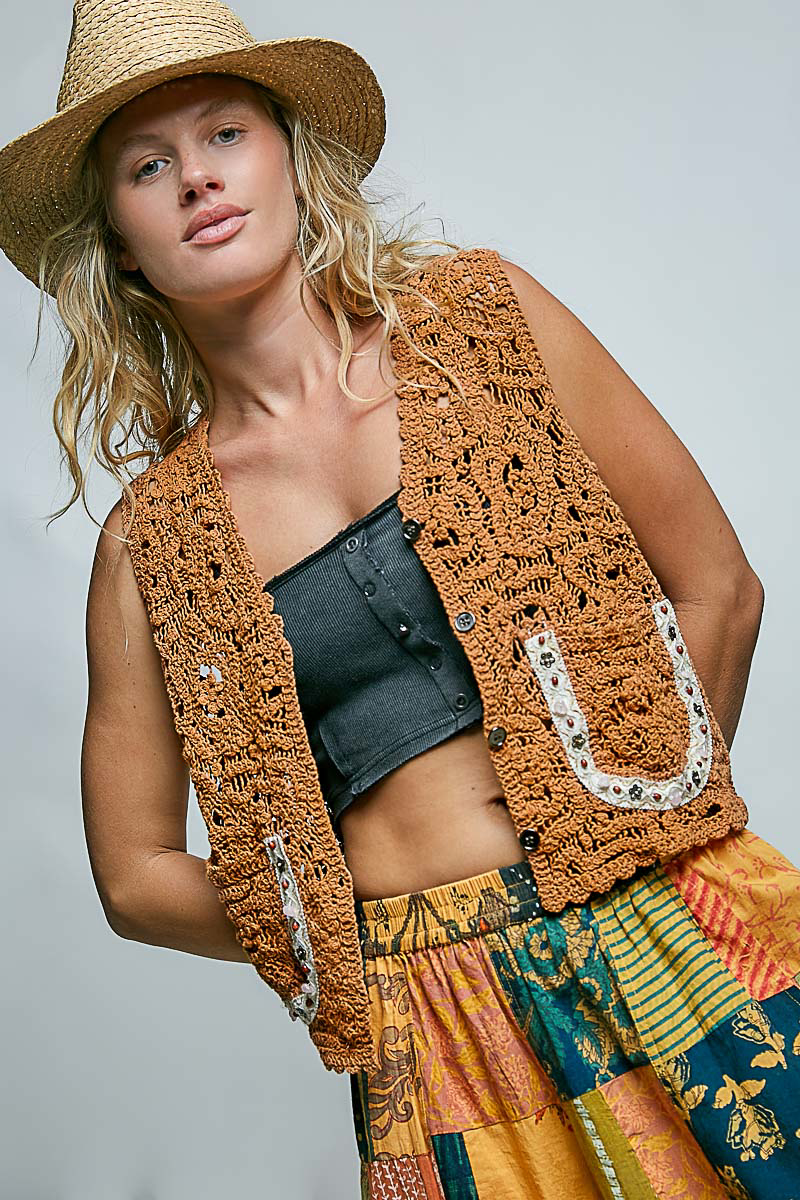 Laurel Canyon Crochet Vest