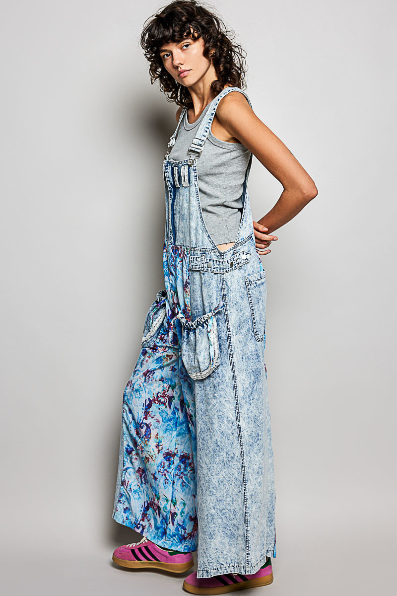 Ocean Muse Patchwork Overalls | Denim