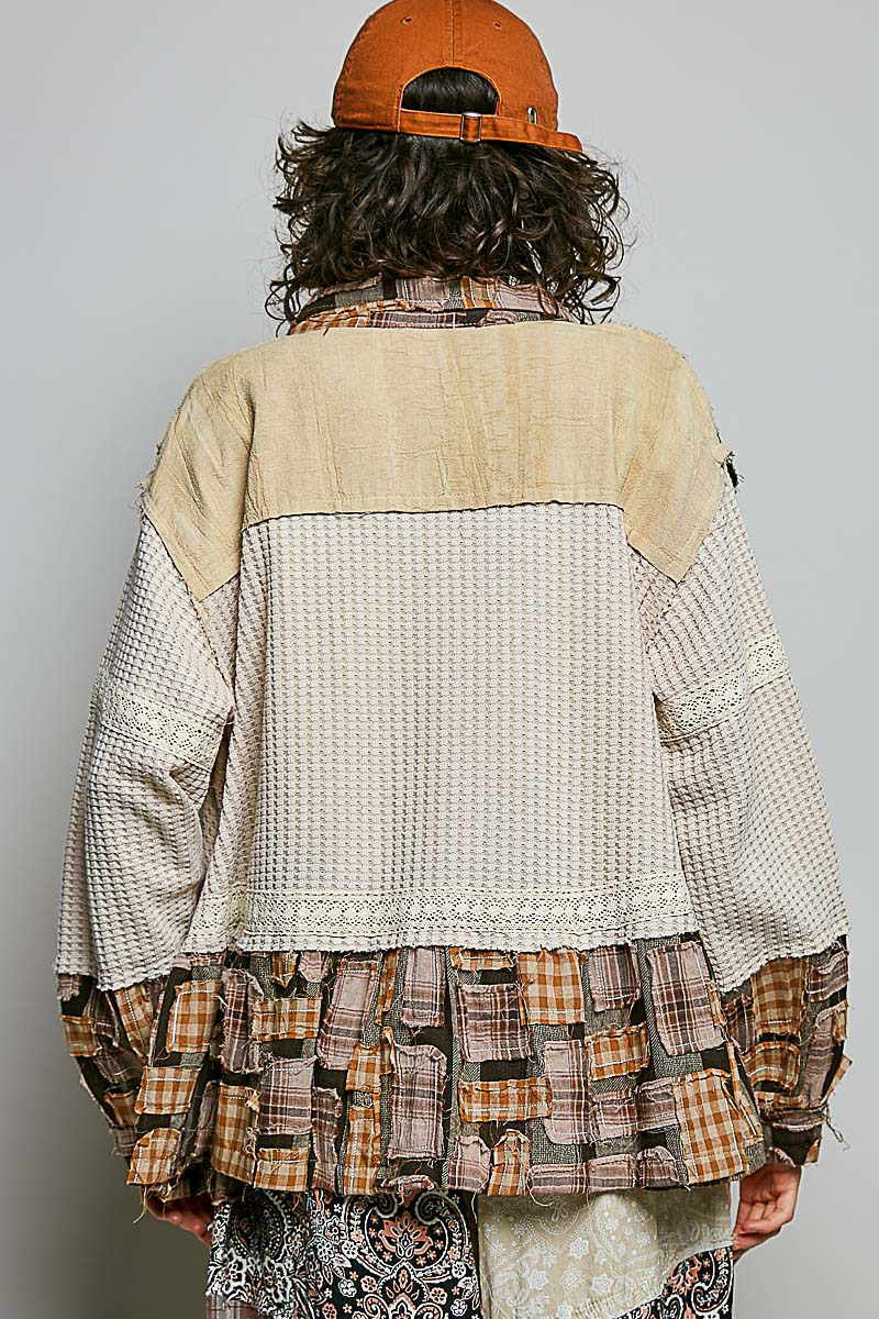 Sundance Jacket | Oversized Mixed Plaid Patchwork Jacket