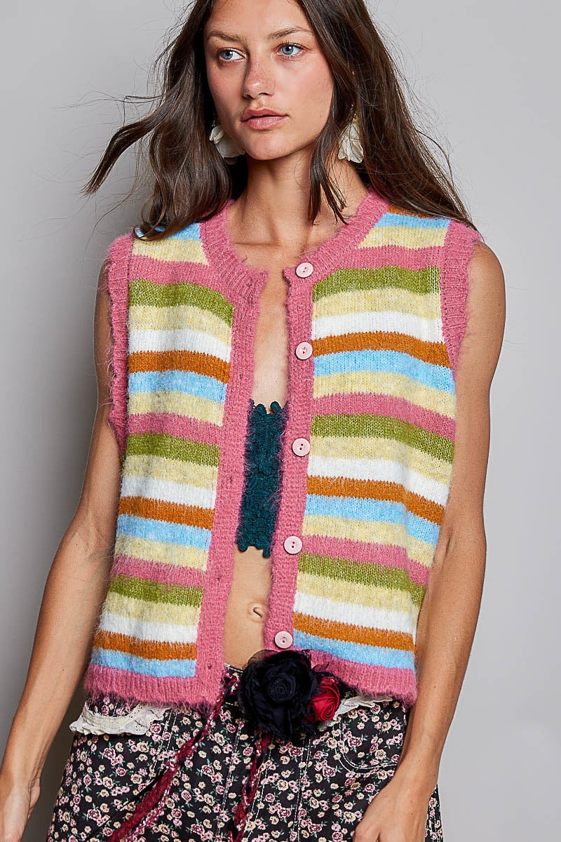 Candy Shop Vest in Pink Multi
