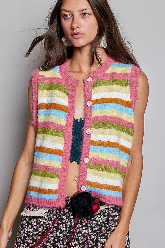 Candy Shop Vest in Pink Multi