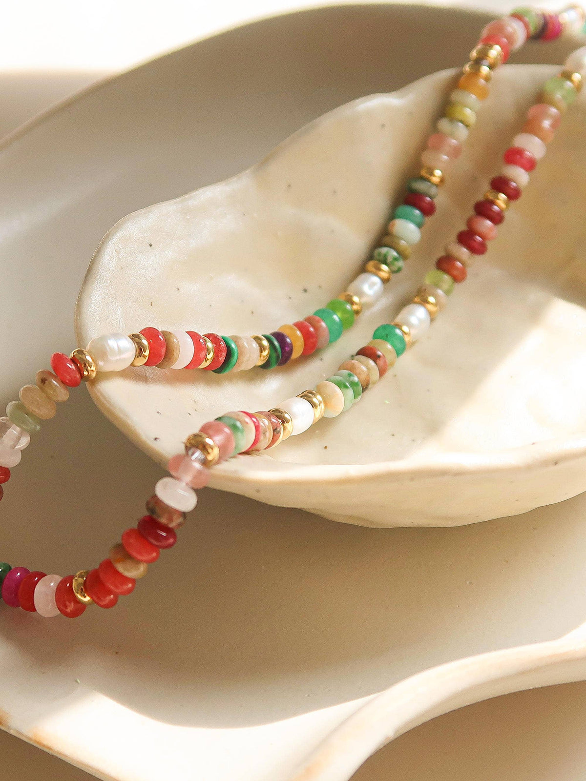 Good Vibes Necklace | Natural Stone & Pearl Beaded Necklace