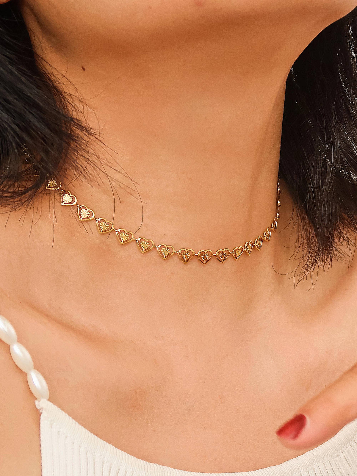 West Coast Love Choker | 18K Gold Plated Heart Necklace