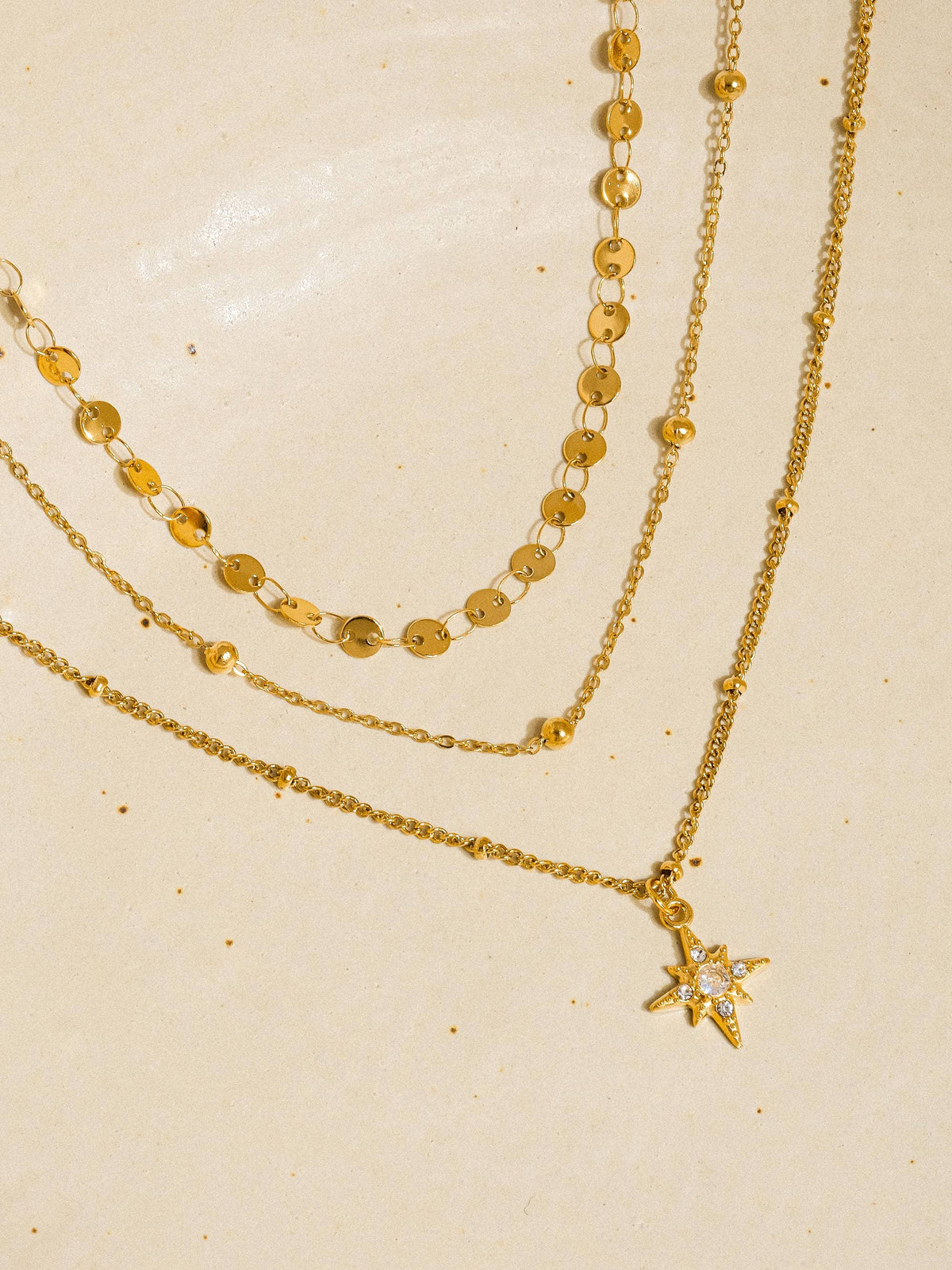 Golden Hour Star Necklace | 18K Gold Plated Layered CZ Necklace